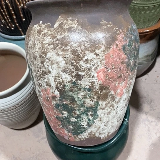 紫砂花盆口20高度28油画