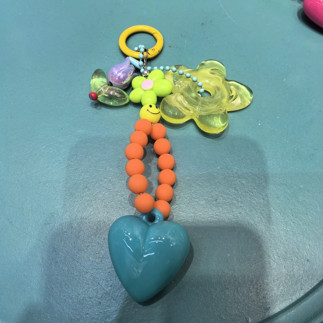 C321蓝色爱心郁金香花花手机链包挂件