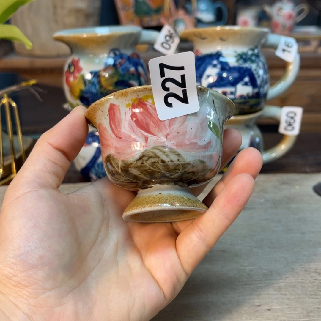 壶素浅陶瓷手工手绘