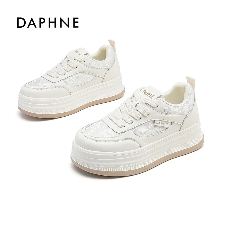 达芙妮小白鞋女2026秋季新款爆款透气百搭时尚厚底运动休闲国风鞋
