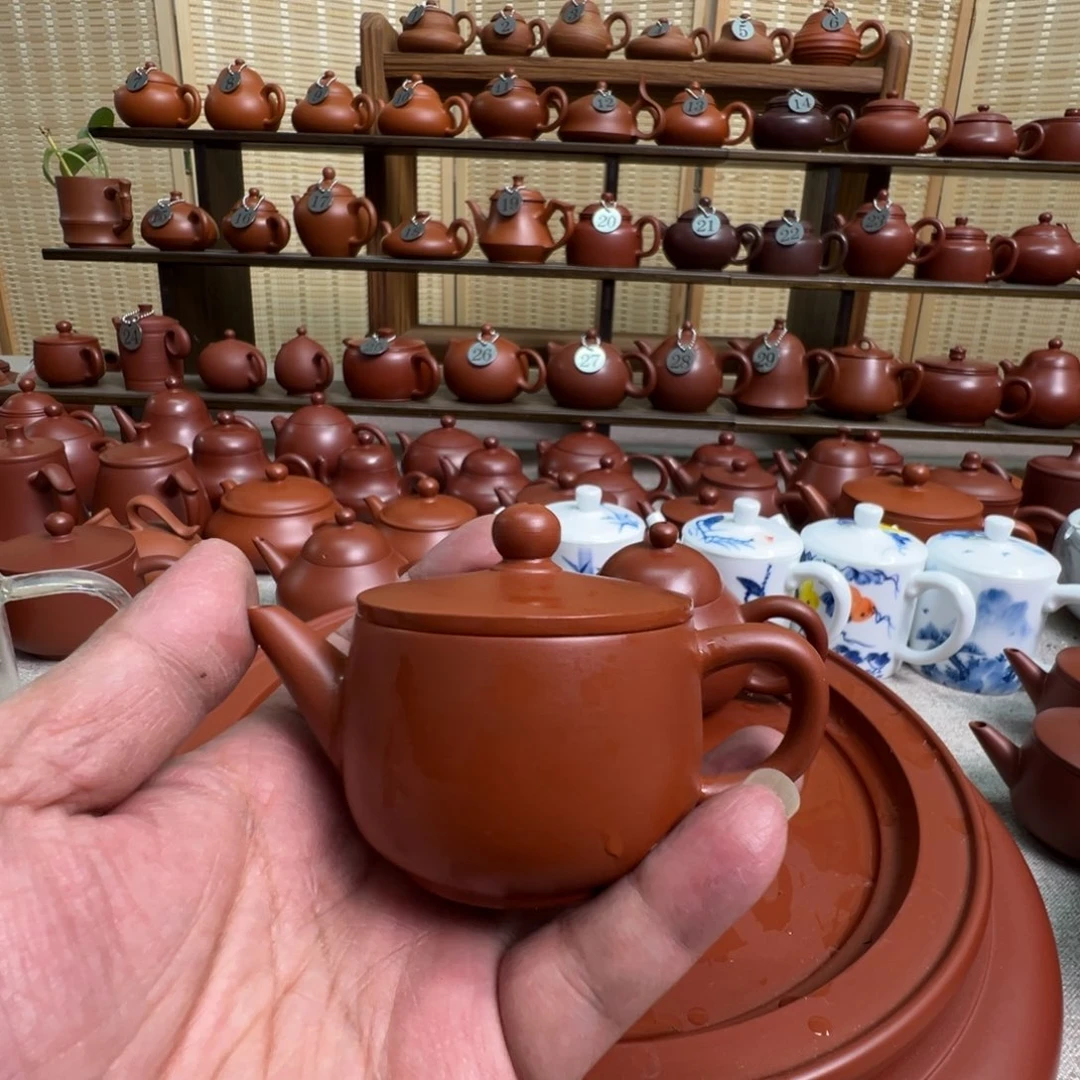 A***人茶壶紫砂潮州手拉朱泥壶，微瑕不退换