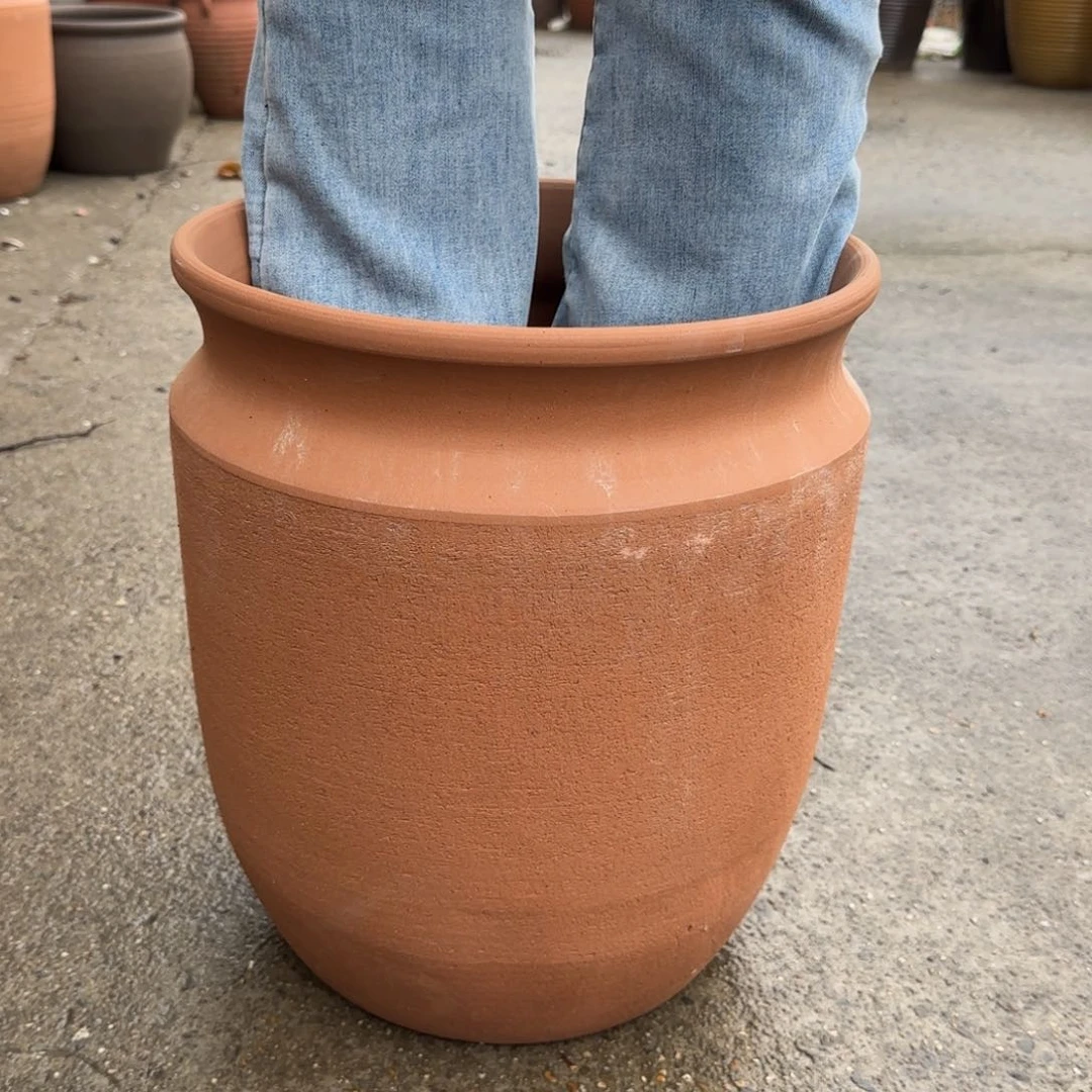 紫砂花盆口30高35宜兴土陶底部瑕疵
