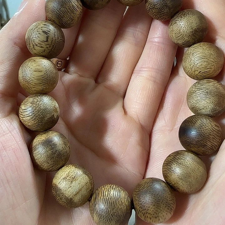 手串沉香绿奇楠沉香圆珠单圈14克+手串