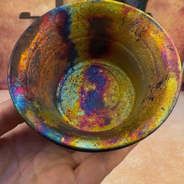 荥经黑砂炸福利窑彩马蹄杯2