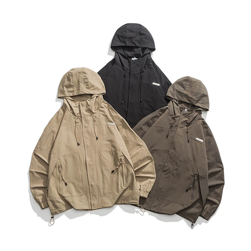 春秋季连帽工装冲锋衣夹克-8080
