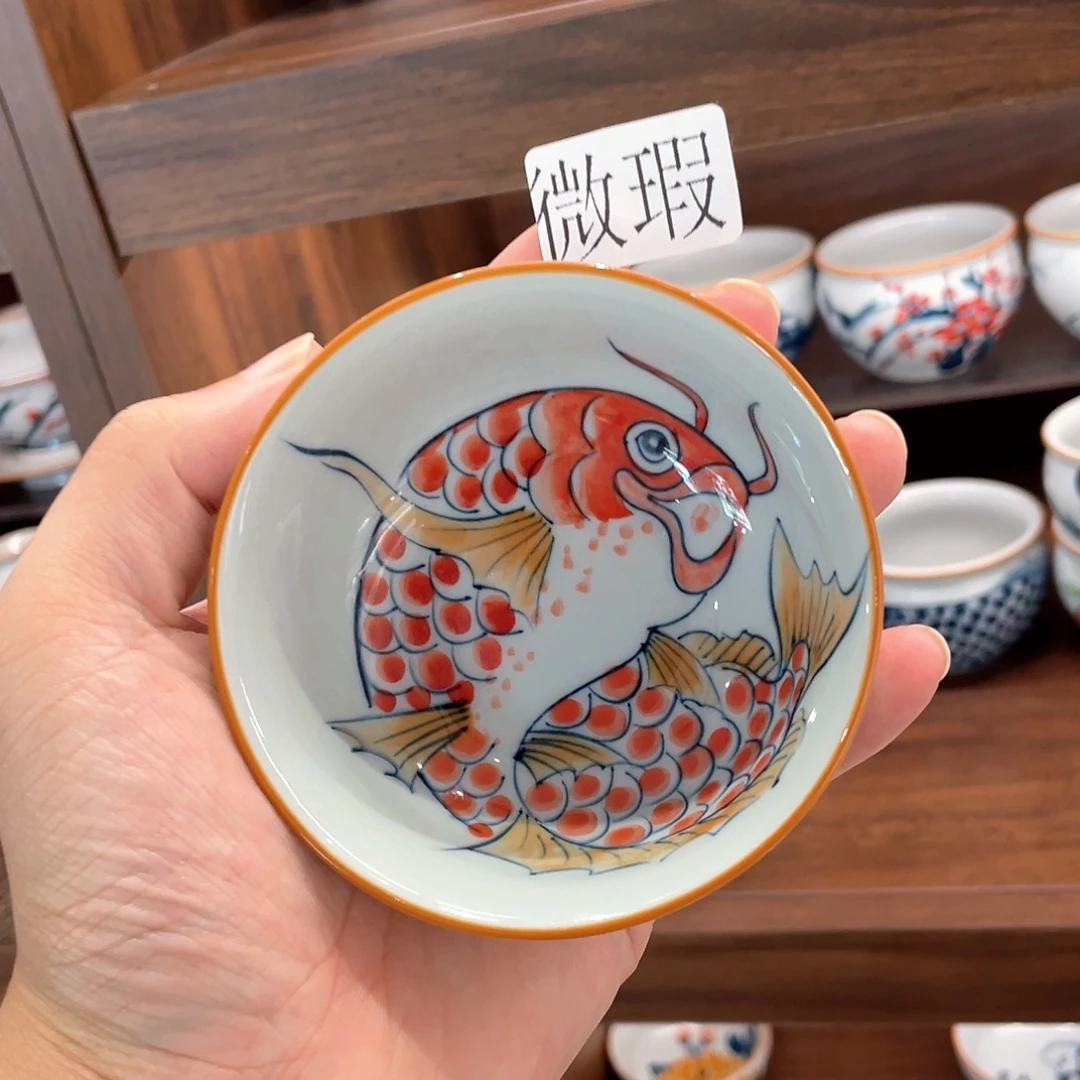 釉下手绘茶具微瑕