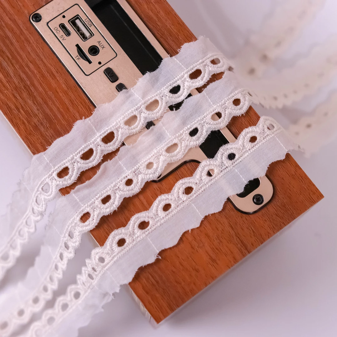 棉布领口花边袖口裙子书衣荷叶边飞边镂空花边辅料蕾丝领口