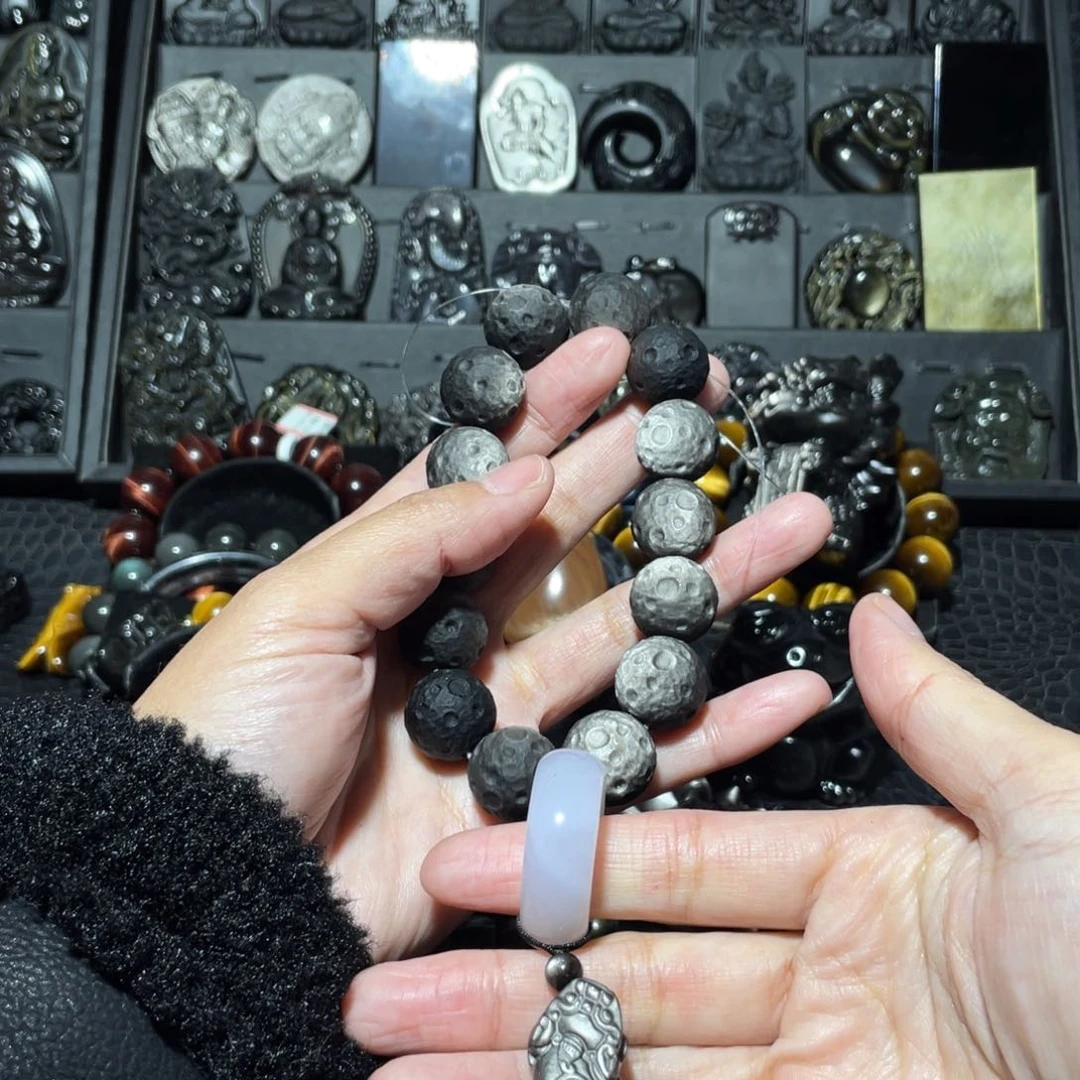 黑曜岩手链未镶嵌D****嘻