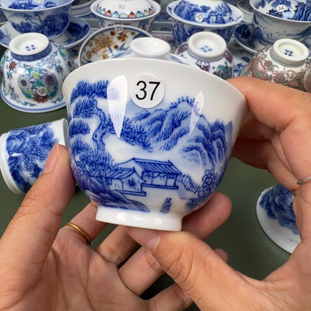 陶瓷景德镇纯手工纯手绘茶具木木37