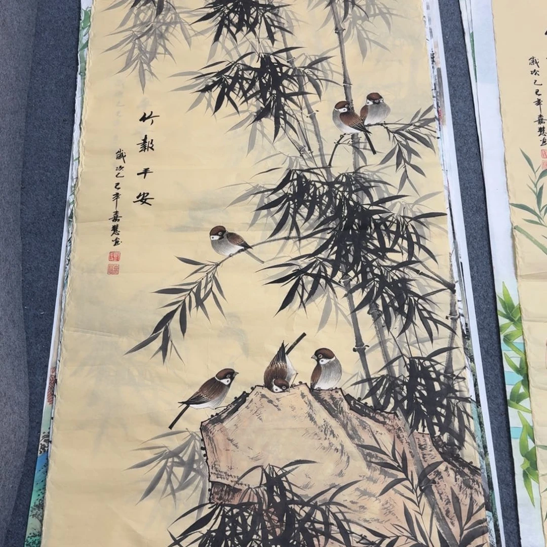 国画四尺尺寸70X140纯手绘作品
