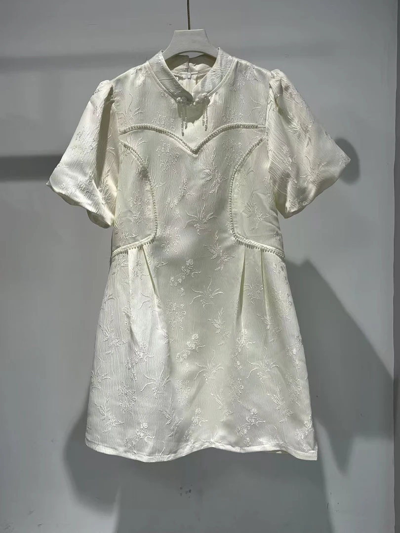 3626#国风设计感百搭气质夏季旗袍裙【裙长82】A6-1