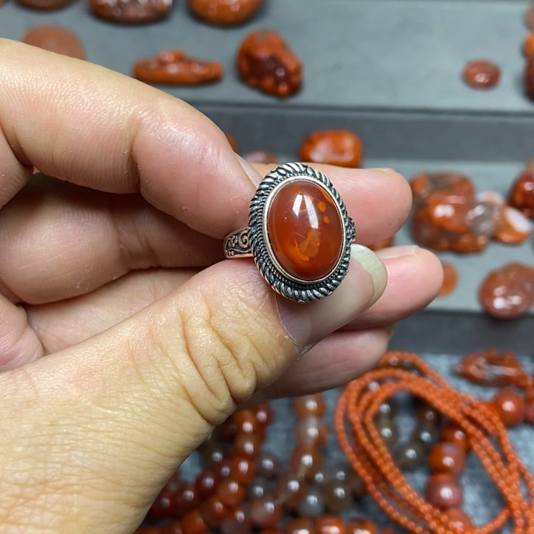 【闪购商品】南红玛瑙戒指银S925镶嵌