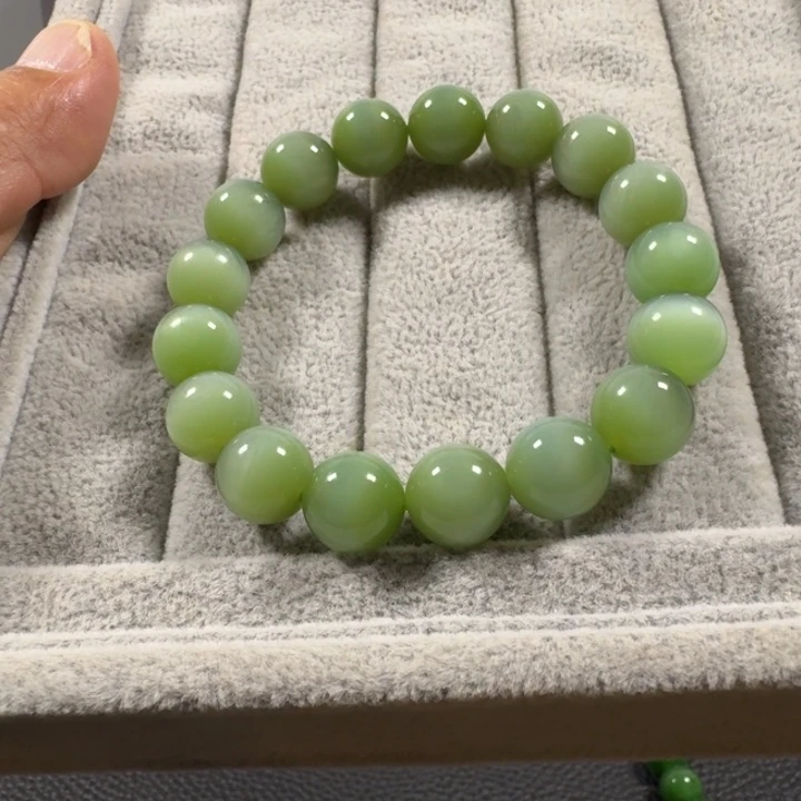 水***月和田玉（碧玉）未镶嵌手链