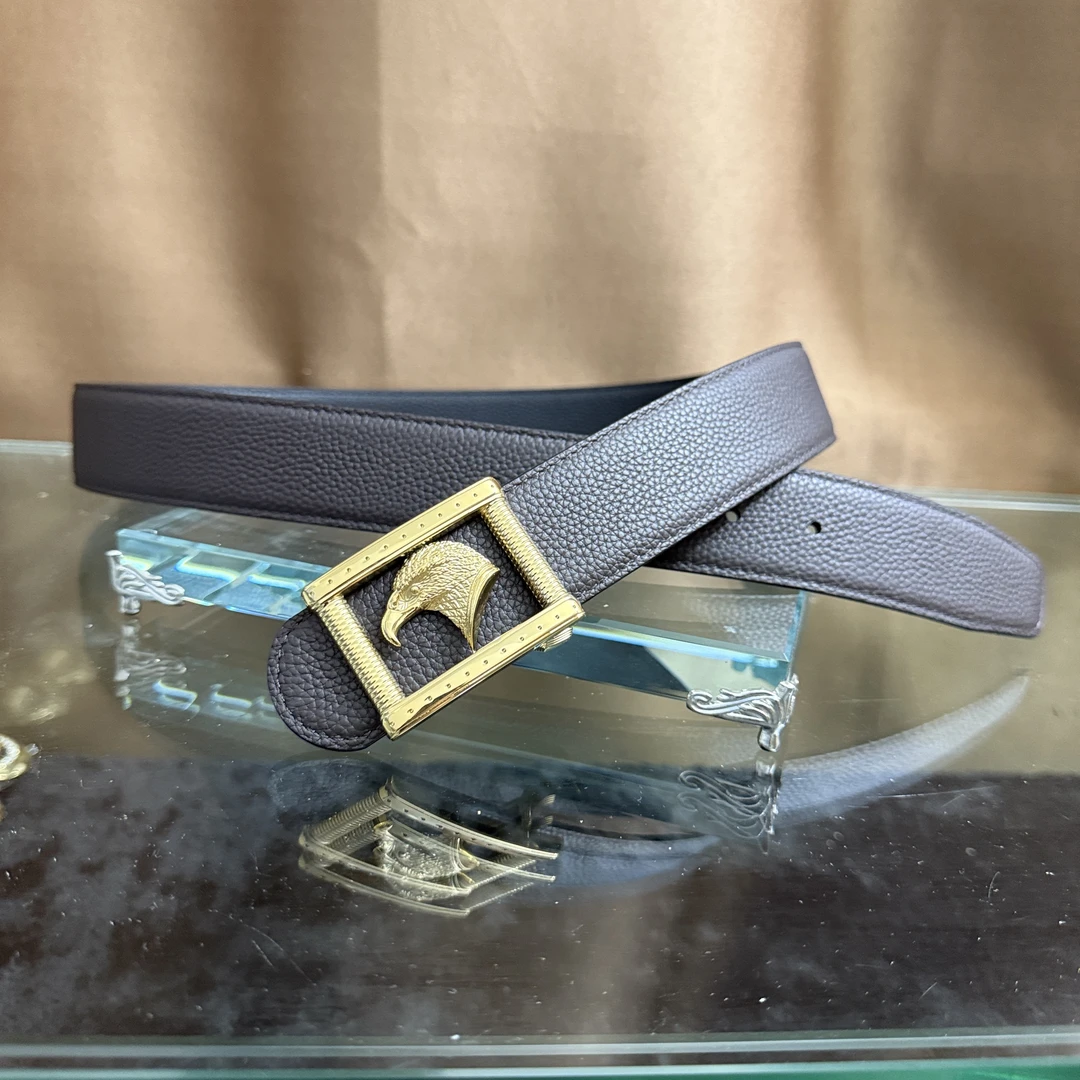 史蒂芬新款百搭男士皮带高档休闲老鹰头牛皮腰带青中老年时尚商务