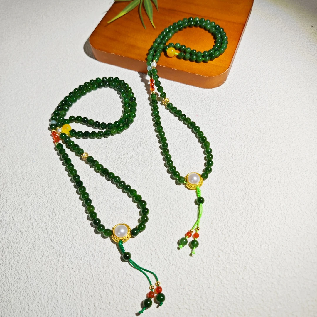 和田玉 精美卡6碧玉毛衣链 多样性发货 拍一发一 H668