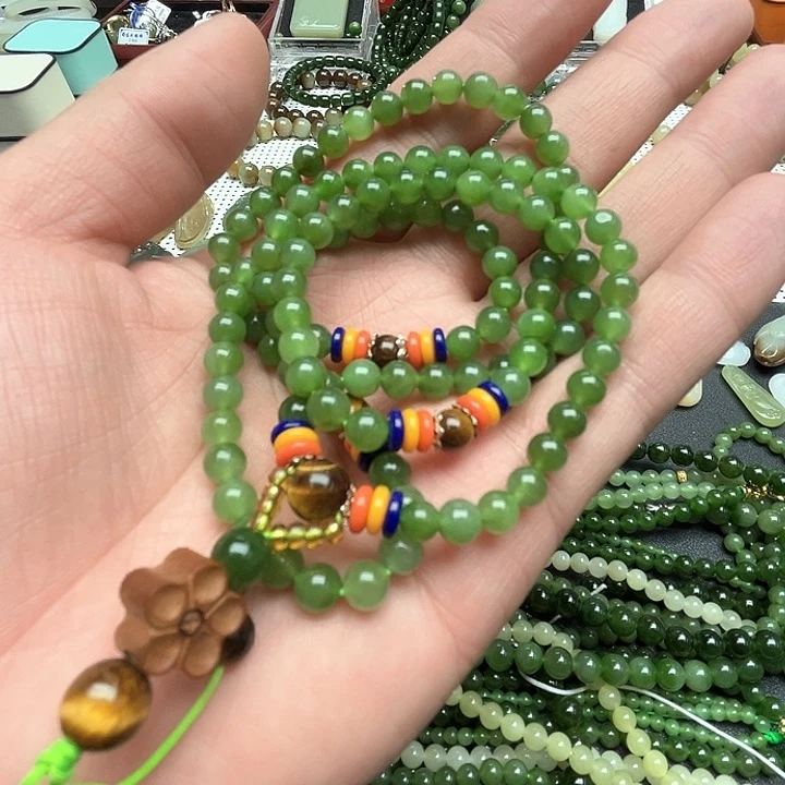 和田玉（碧玉）项链未镶嵌乖*