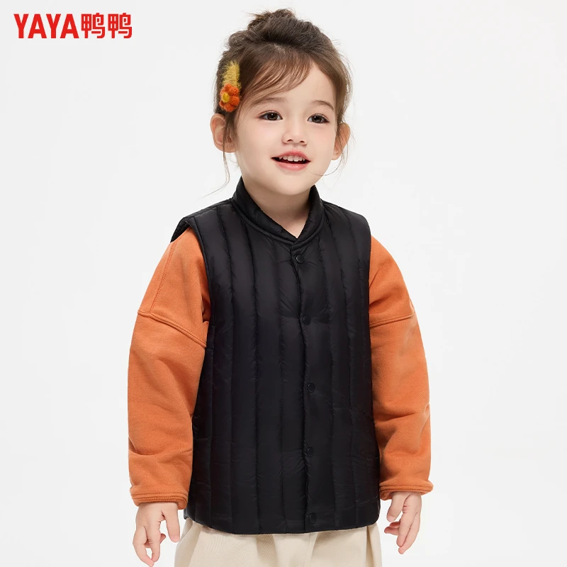 YAYA鸭鸭2025新款羽绒马甲儿童小童轻薄初冬春秋背心