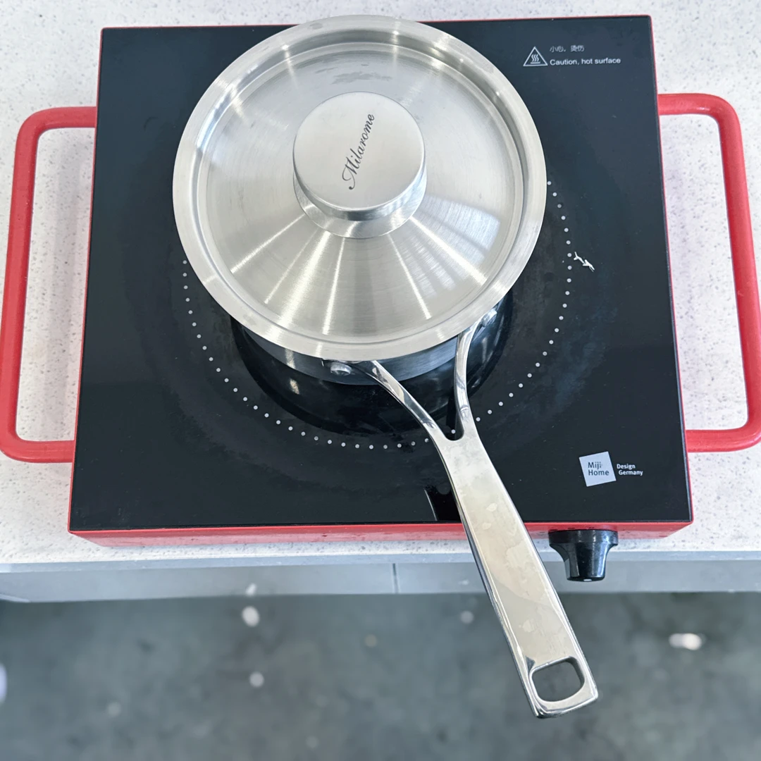 【清仓】18/10不锈钢小奶锅辅食锅五层加厚一体成型16cm钢盖钢把手