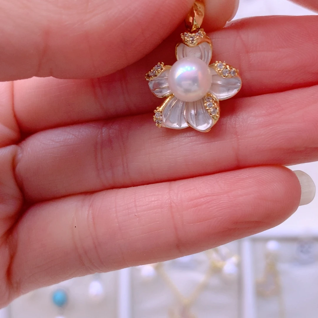 淡水珍珠耳饰合金