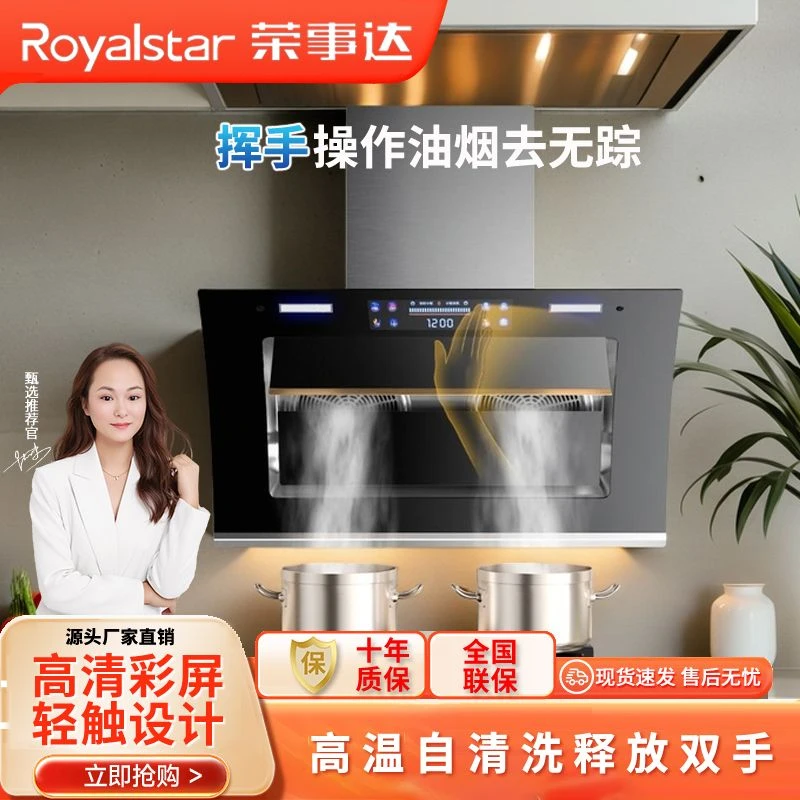 Royalstar/荣事达双电机侧吸式油烟机家用厨房自动清洗小型