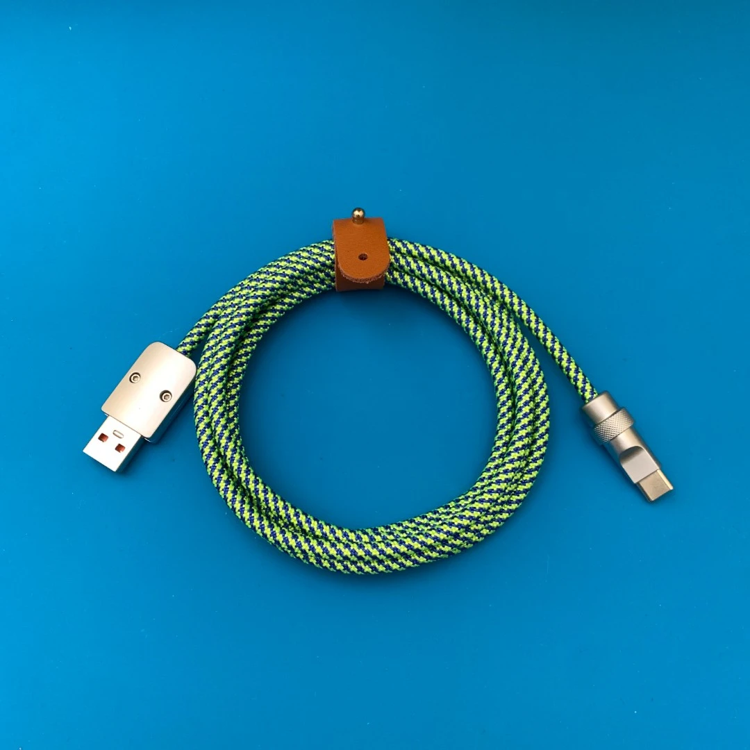 【蓝绿间色编织】快充数据线手工DIY定制耐磨充电线