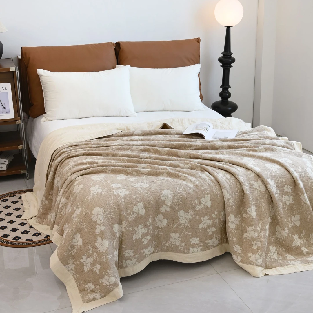 【松青】200*230cm高端亲肤舒适柔软雨露麻被子双面可用