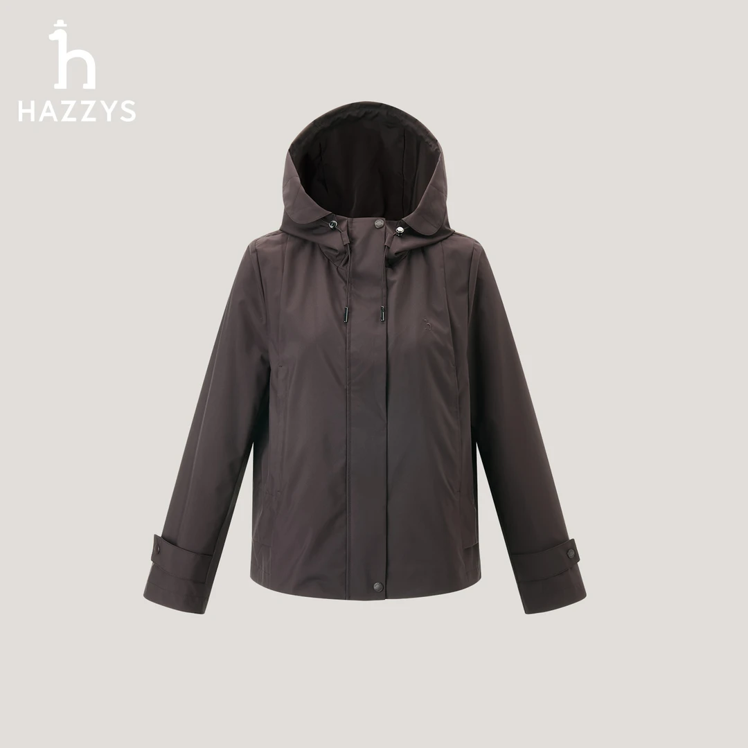 【商场同款】HAZZYS哈吉斯连帽休闲时尚夹克短款简约通勤百搭短外套