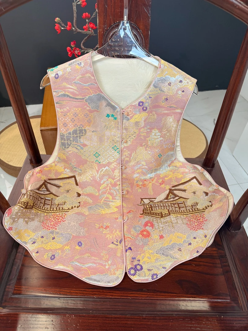 【汉宫秋月】非遗宋锦马甲减龄贵气双面匠心重要场合出场神器