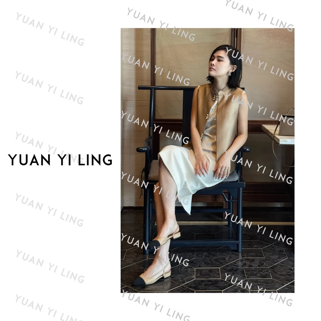 YUAN YI LING【盛唐】24冬款高级感新中式立领羊毛纯色无袖女装马甲