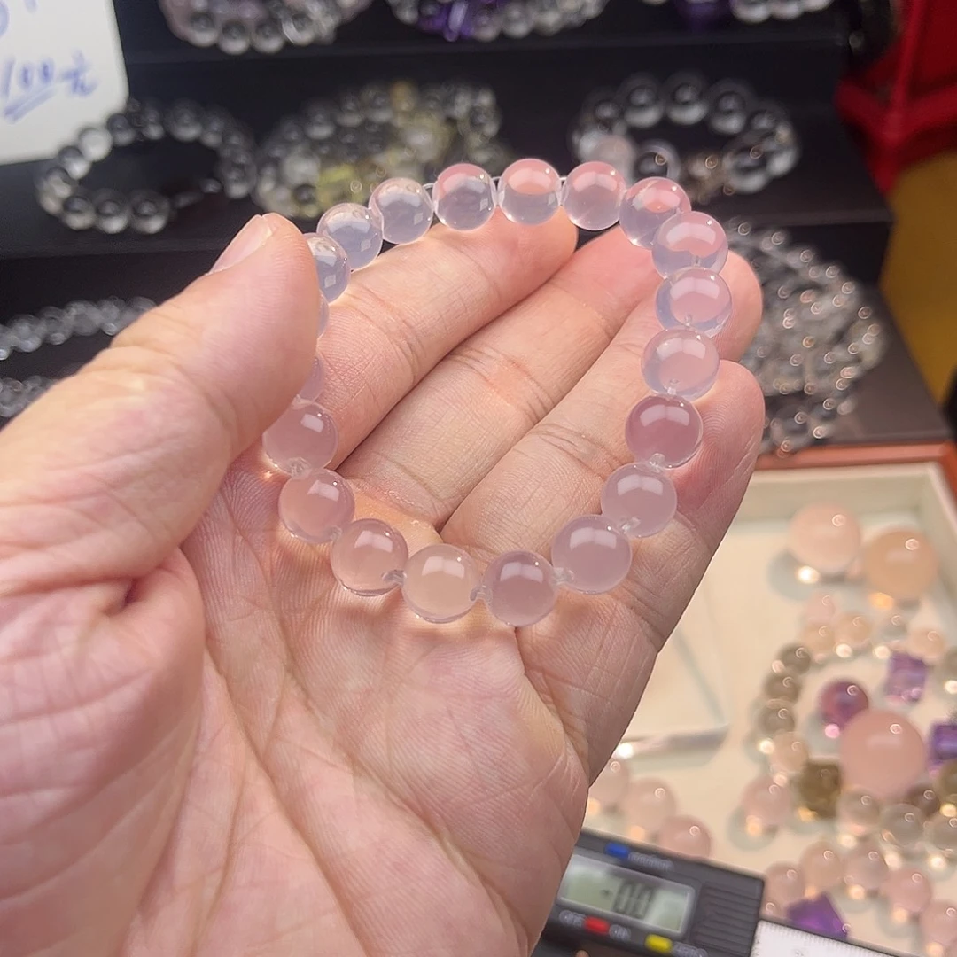 未镶嵌手串水晶10mm六芒星粉