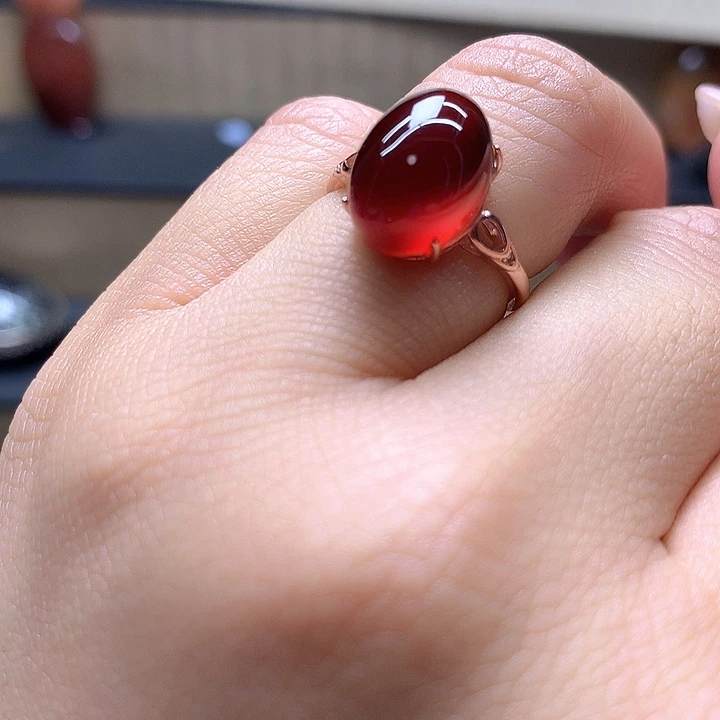 水晶水晶戒指银S925镶嵌