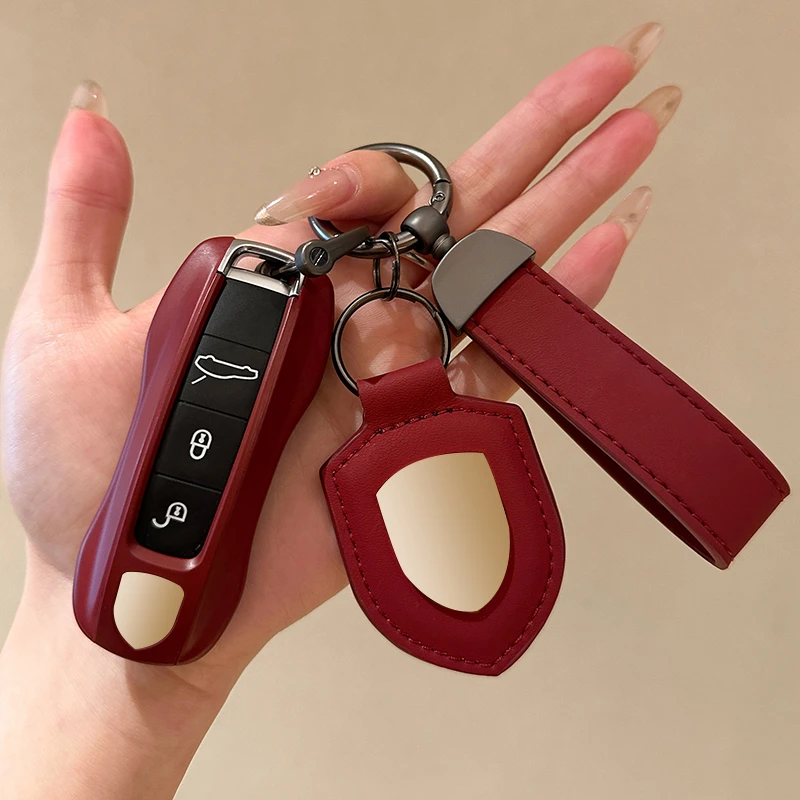 适用于保时捷车载钥匙壳macan卡宴911帕拉梅拉718车钥匙扣保护套