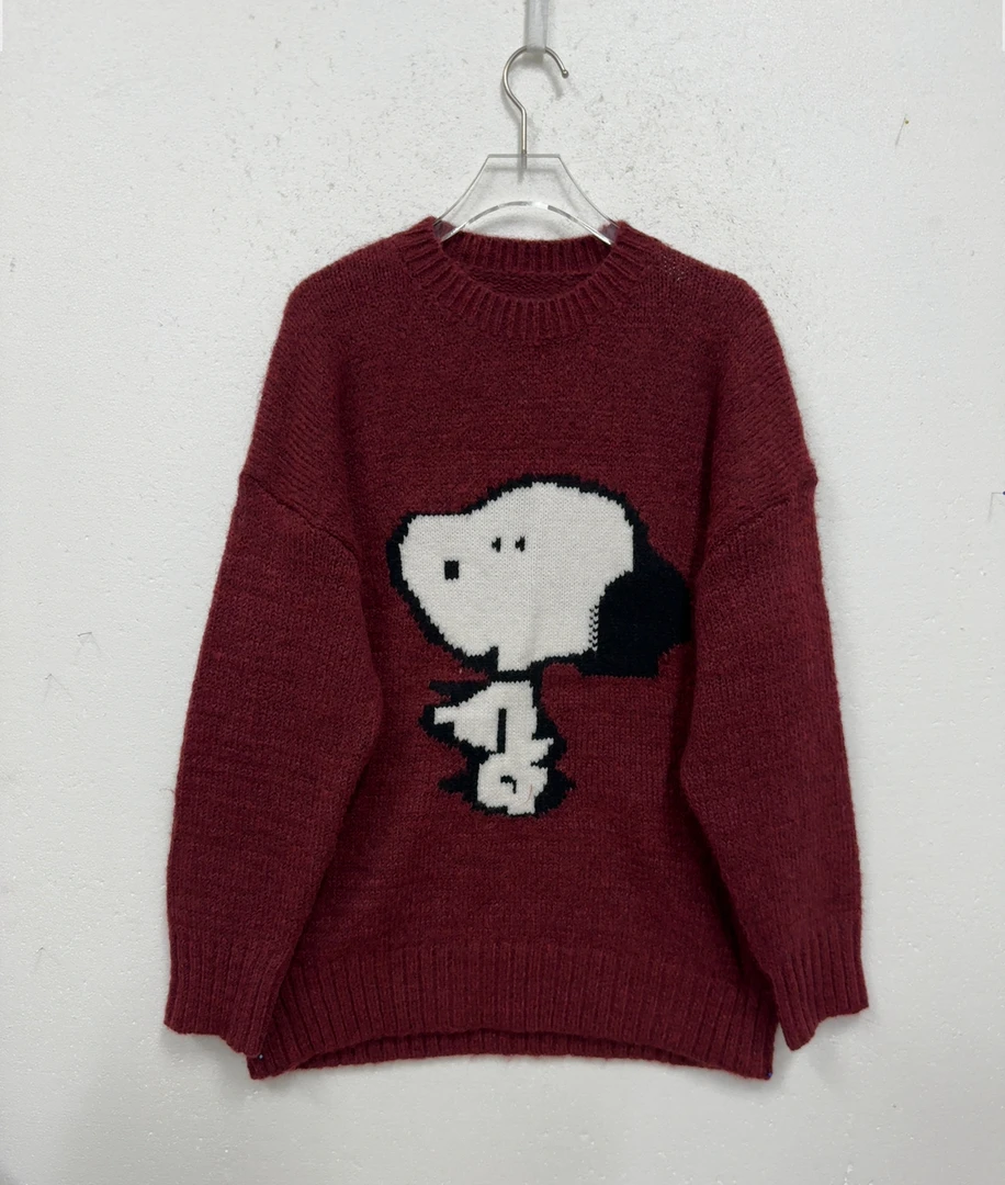 【广州微姐】秋冬时尚韩版卡通圆领长袖针织衫50161