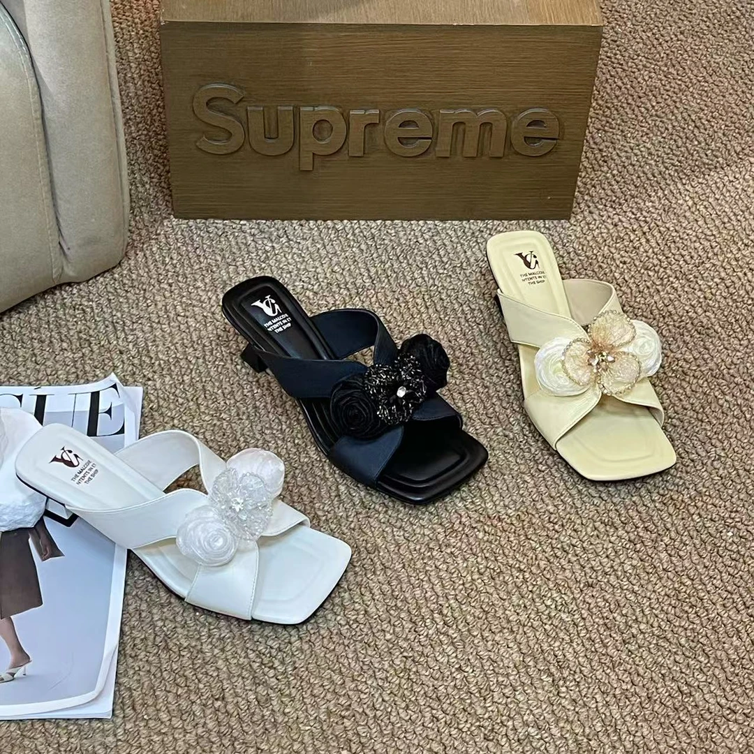 1271【花蕊】国际站春夏时尚方头气质真皮浅口单鞋女鞋A【5cm】