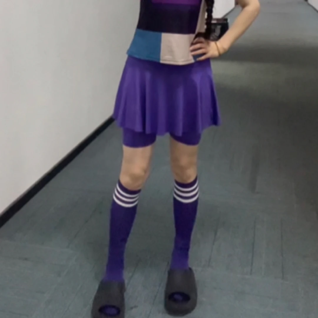 【夏季薄款】加长2个口袋高弹力显瘦跑步运动速干五分裙裤8551
