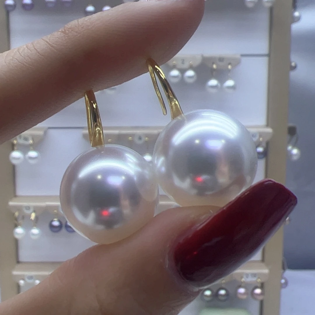 淡水珍珠耳饰银S925镶嵌