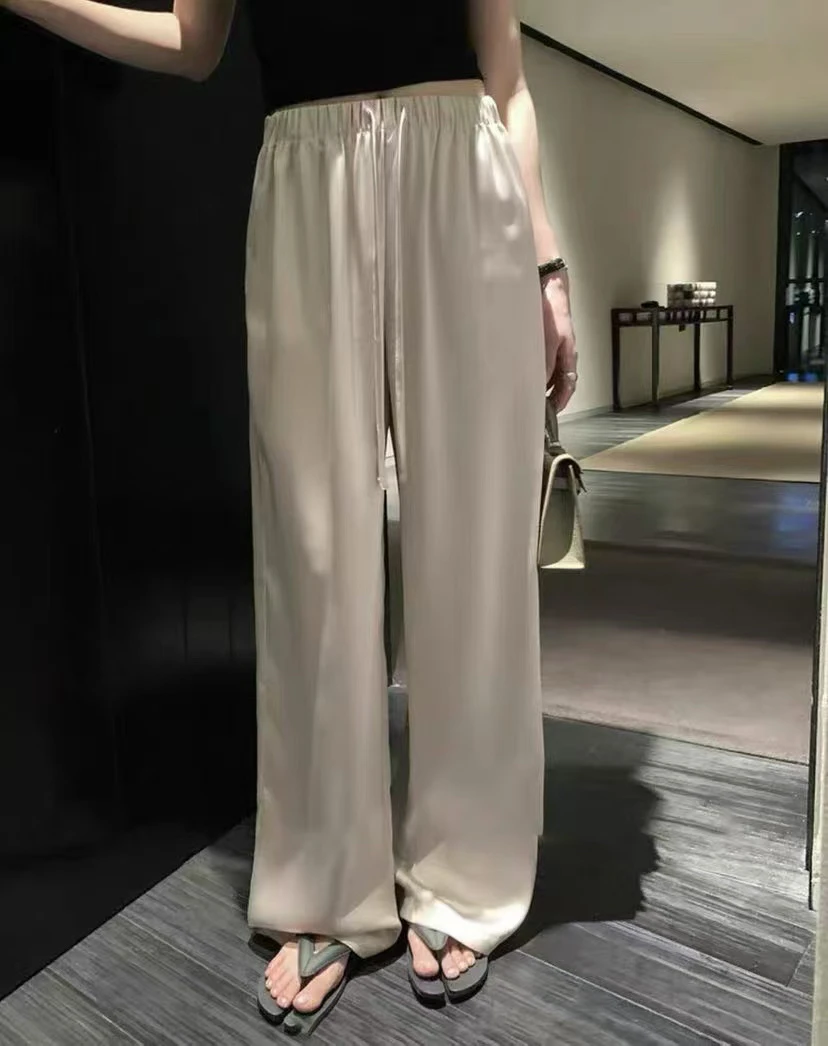 夏季新款 高级缎面显瘦时尚拖地裤#8735