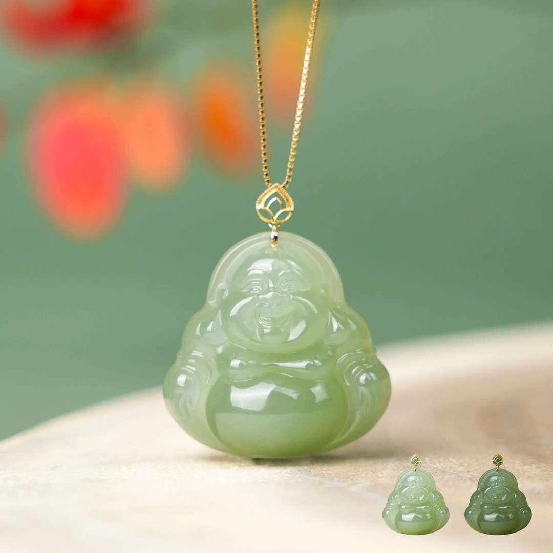 偶玉珠宝丨苏愿*和田玉*佛公吊坠—天然珠宝多样性发一