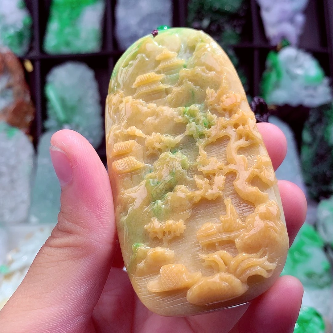 翡翠未镶嵌颈饰挂件