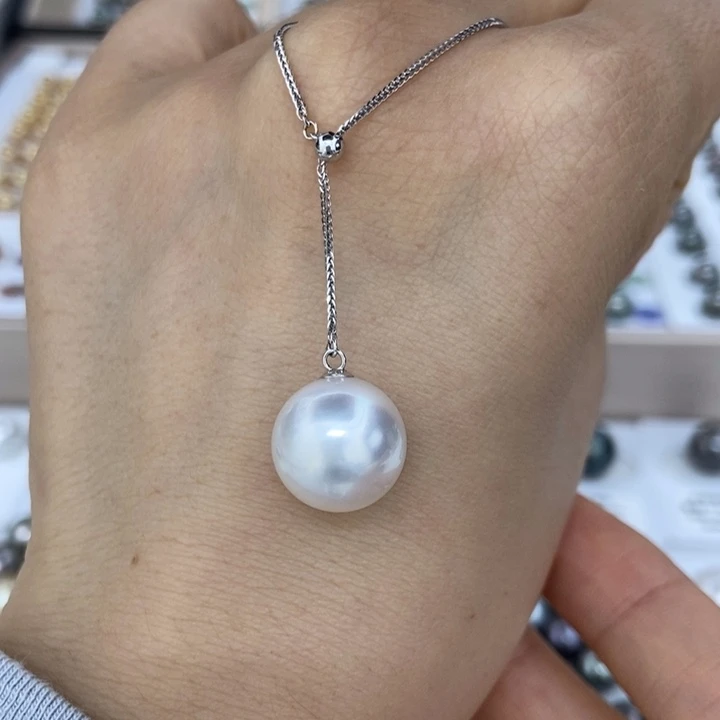 海水珍珠颈饰18K金镶嵌澳白12-13