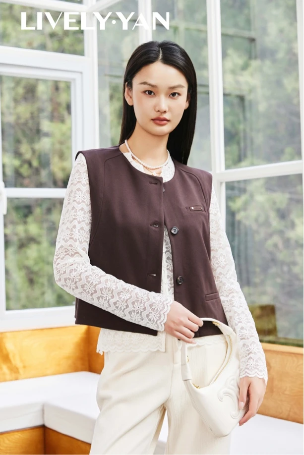 LIVELY·YAN俪妍 无袖坎肩老钱风马甲