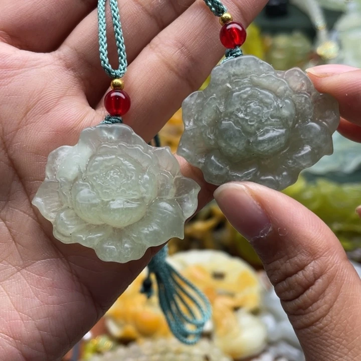 未镶嵌岫玉吊坠毛衣链锁骨链