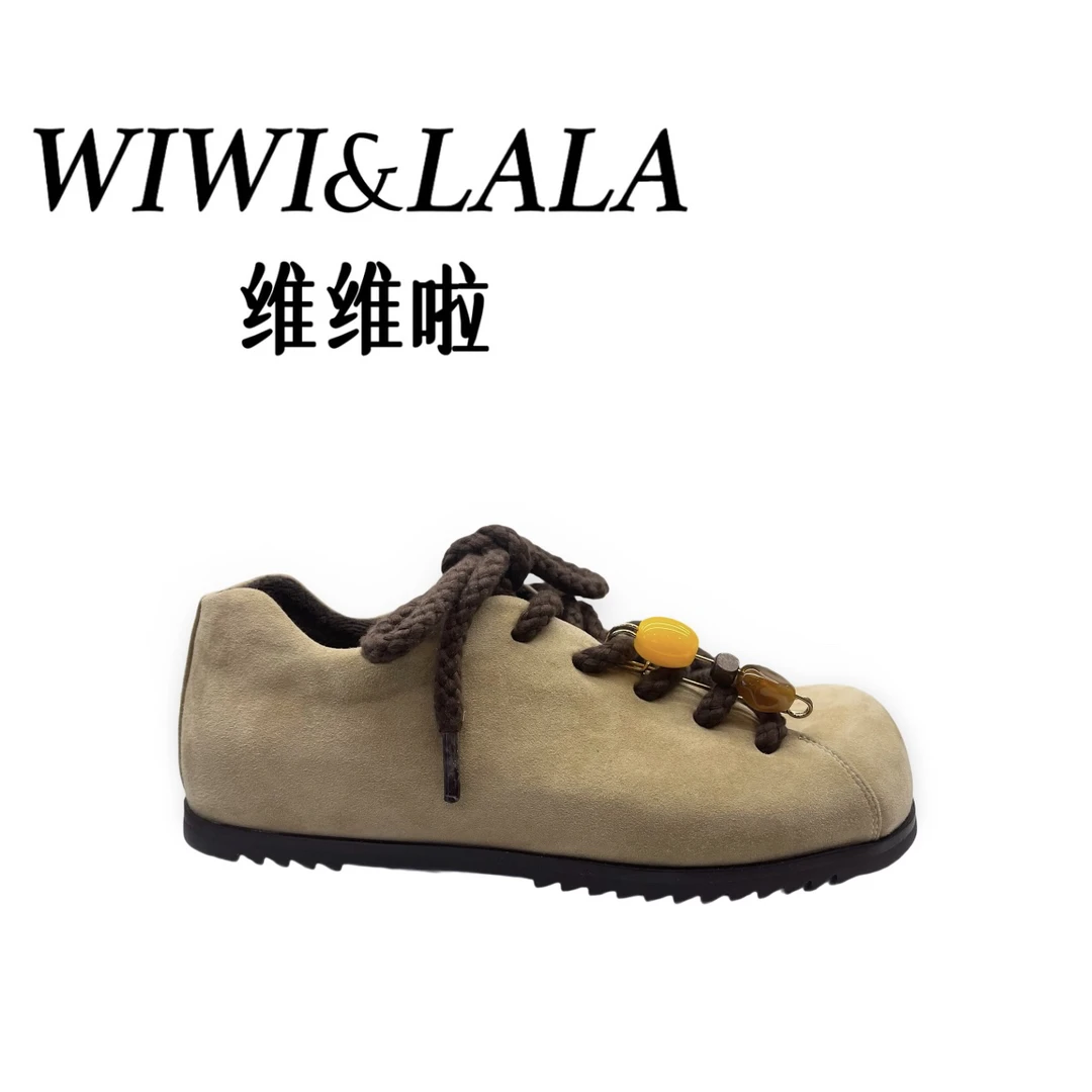 【维维啦】AW25秋款羊京羊皮蜜蜡珠休闲鞋1025-3