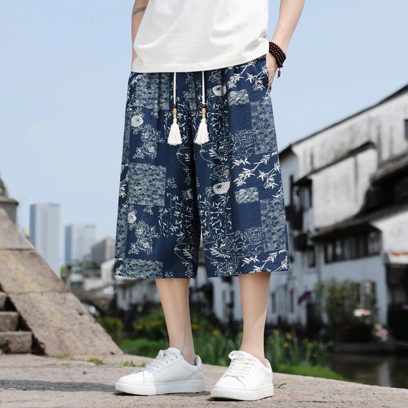 棉麻直筒裤男士夏季薄款新中式国风大码宽松休闲百搭潮流休闲裤潮