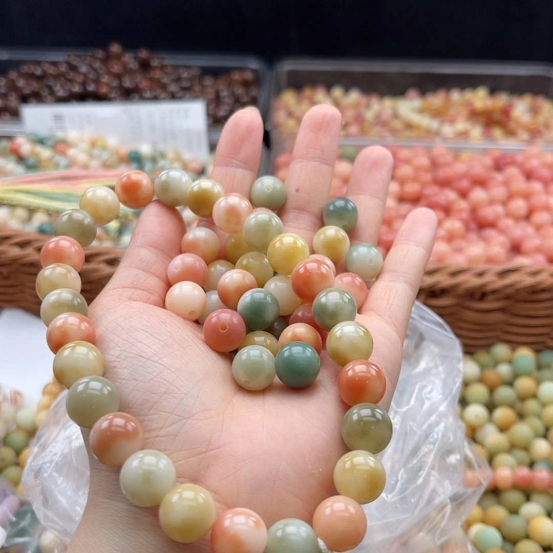 白玉菩提吊坠q12mm/100+10颗玫瑰庄园