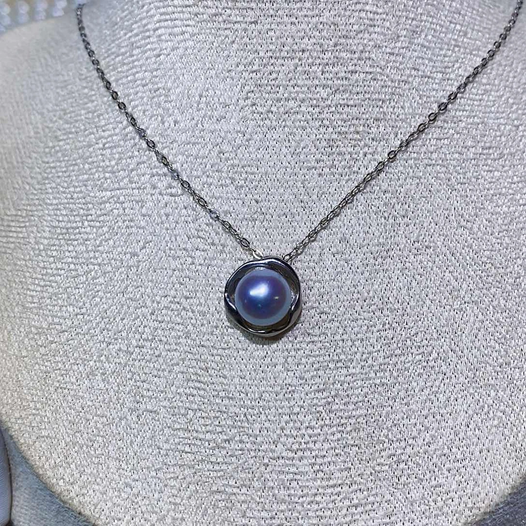 海水珍珠银S925镶嵌颈饰