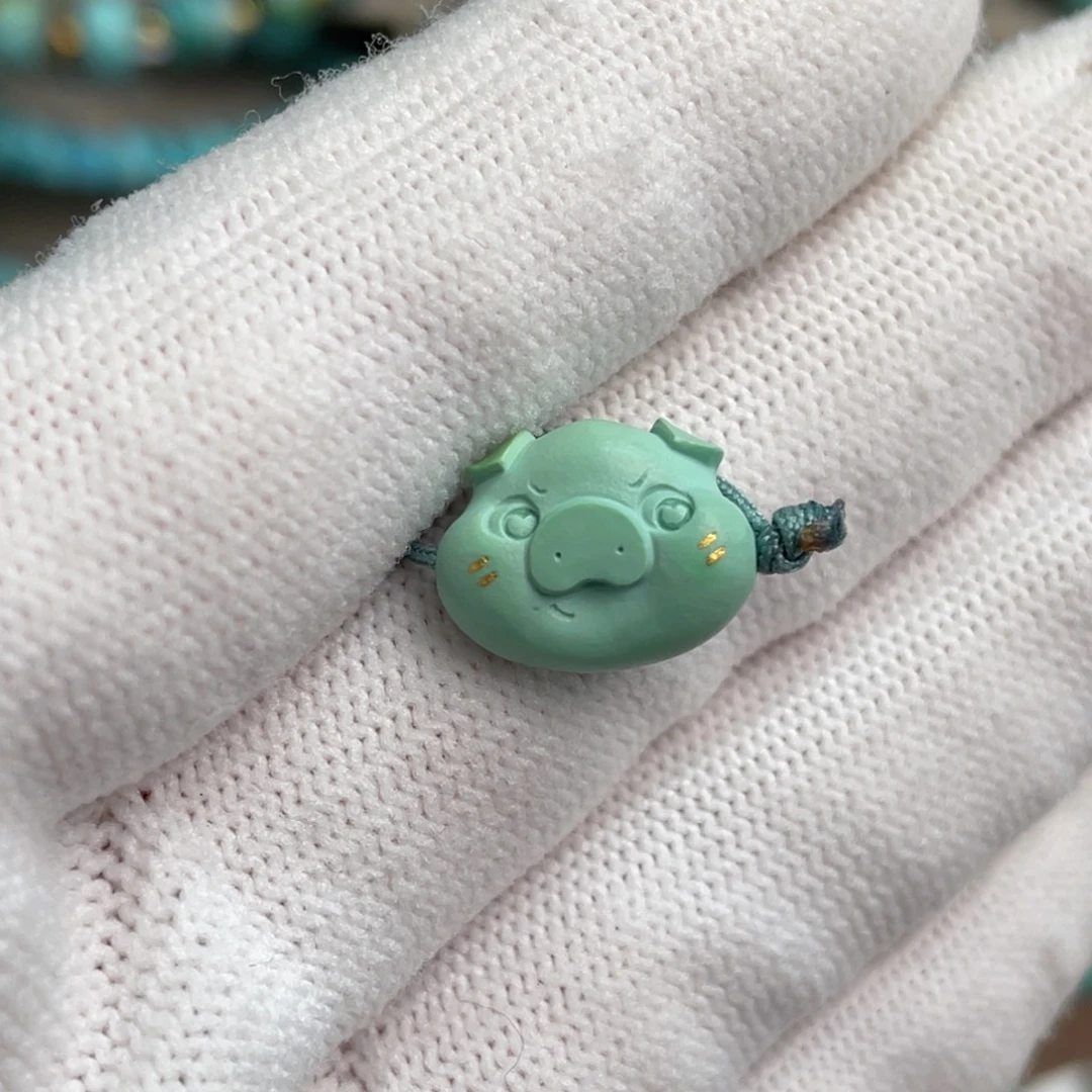 绿松石未镶嵌菜籽黄小福猪5