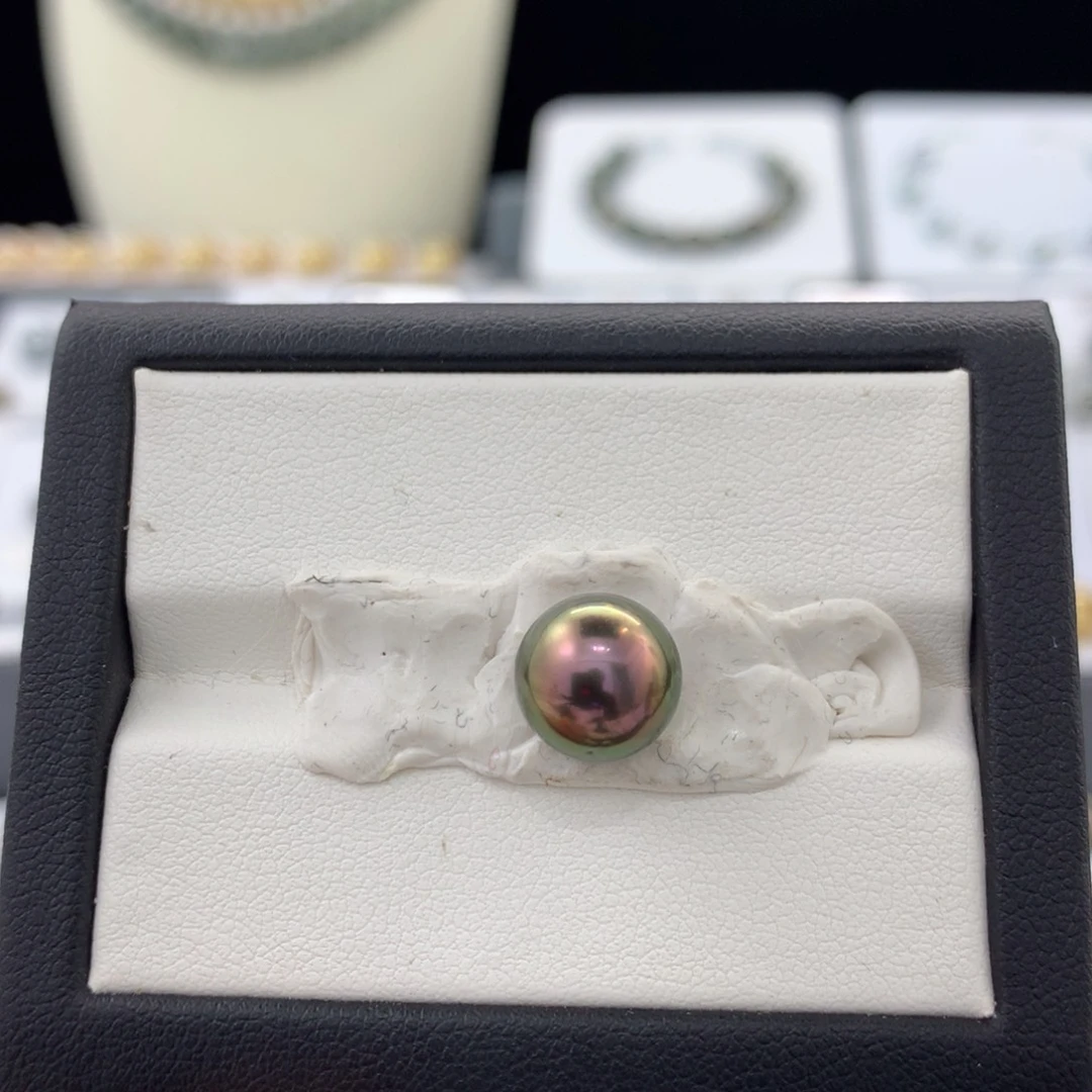 未镶嵌裸珠定制海水珍珠9+绿皮西瓜红心极光