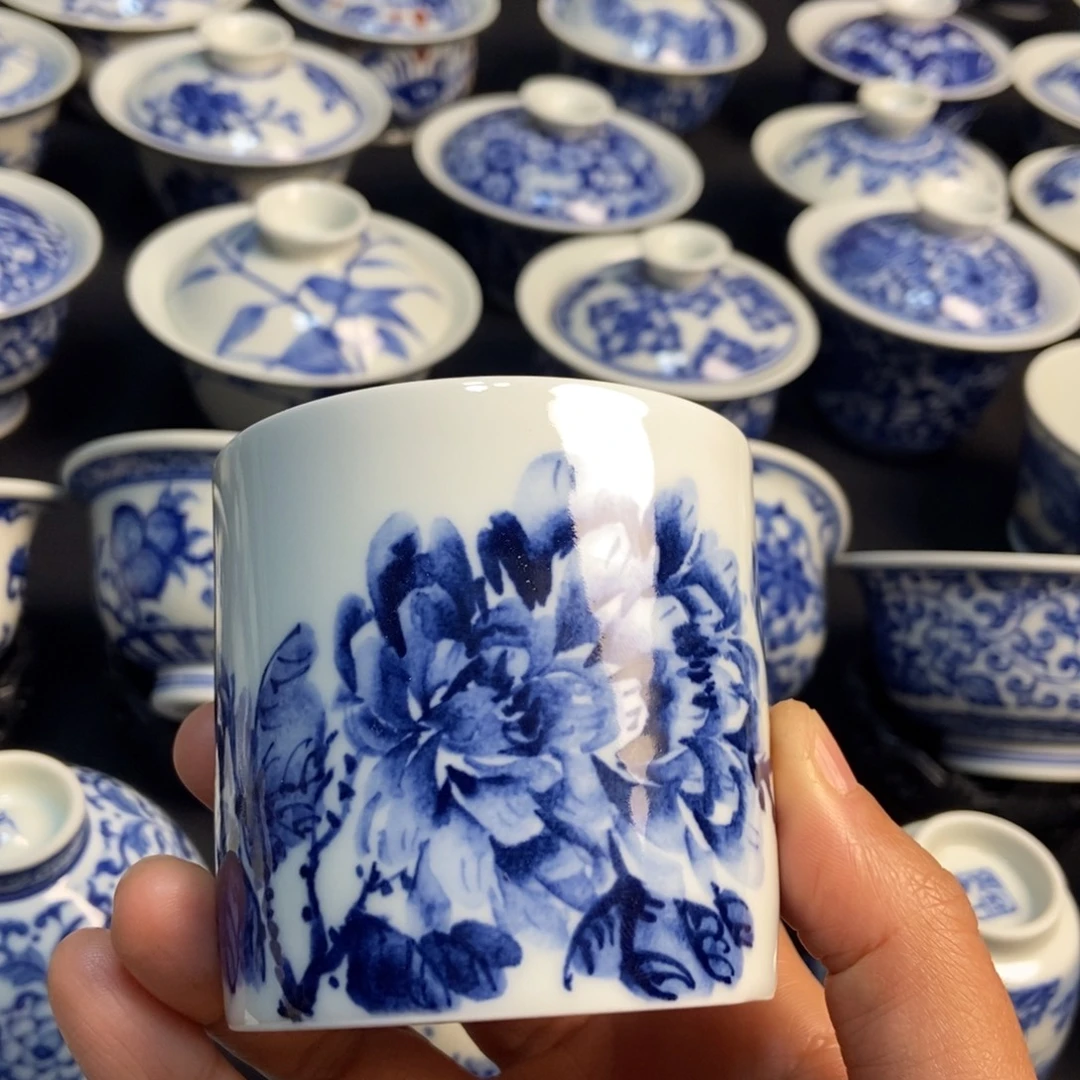 陶瓷微瑕青花主人杯