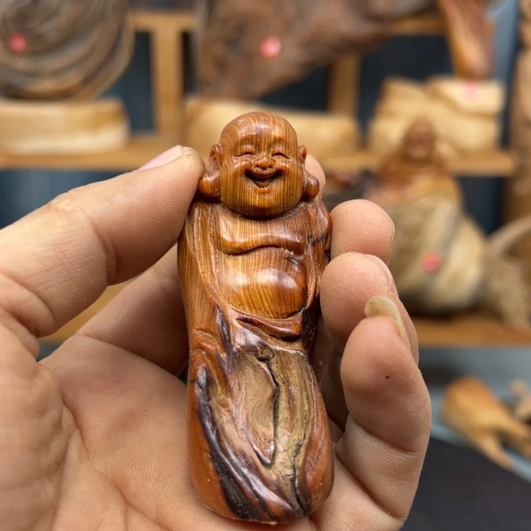 木小**水崖柏木摆件手把件